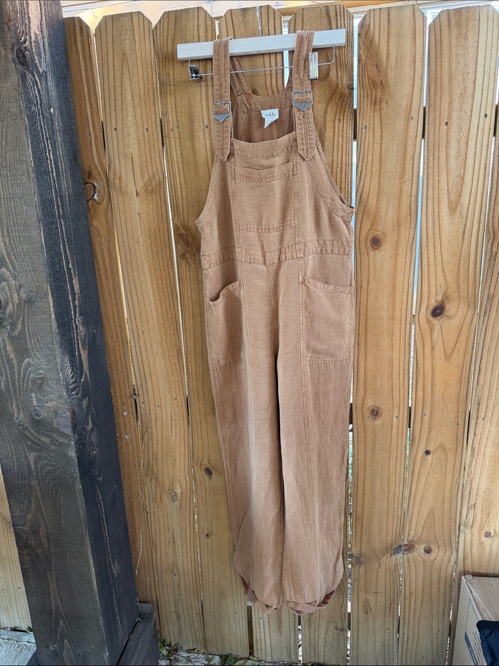 Women's Tan Corduroy Overalls